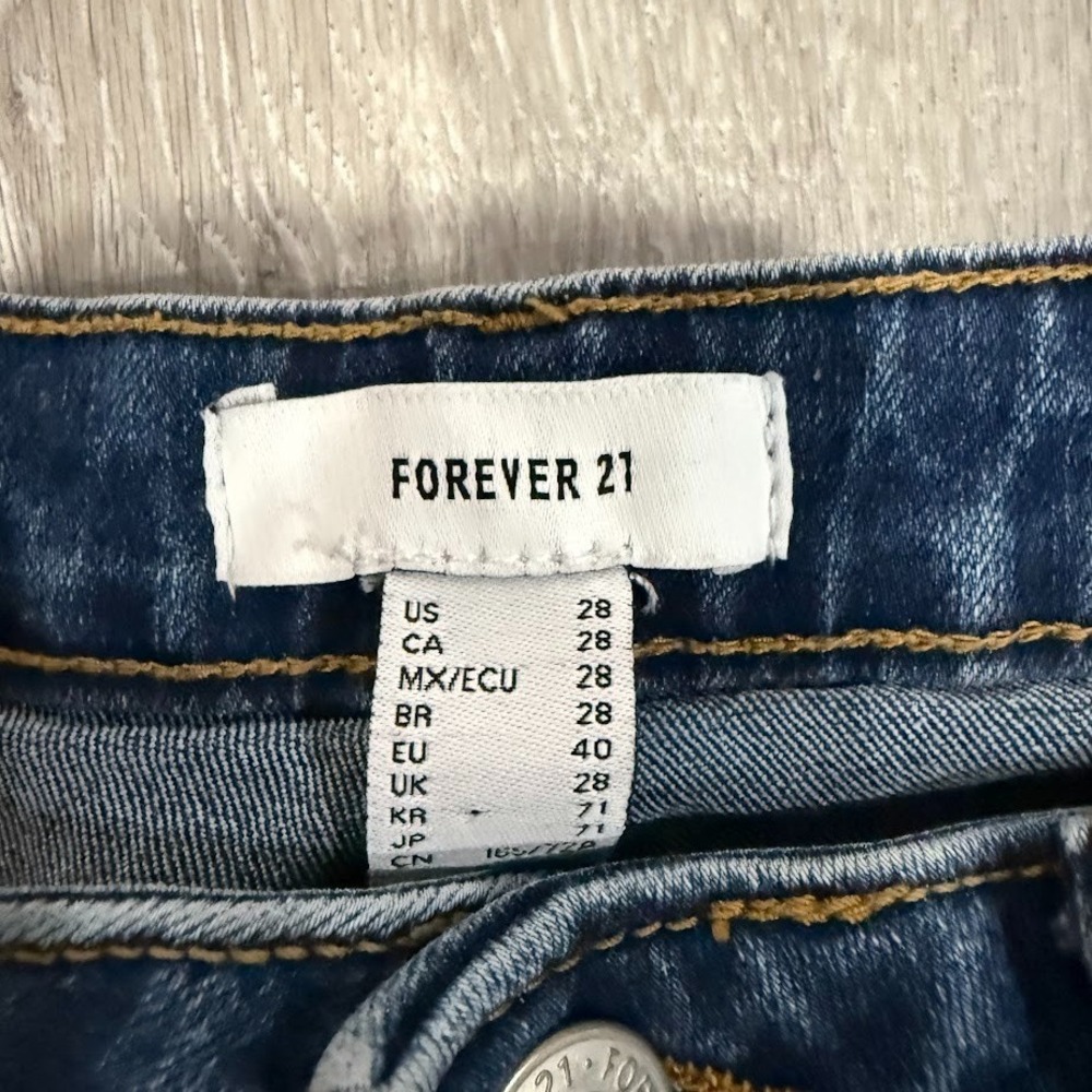 Forever 21 Jeans Womens Size 28 Medium Wash Skinny Stretch Denim‎ - Picture 3 of 6